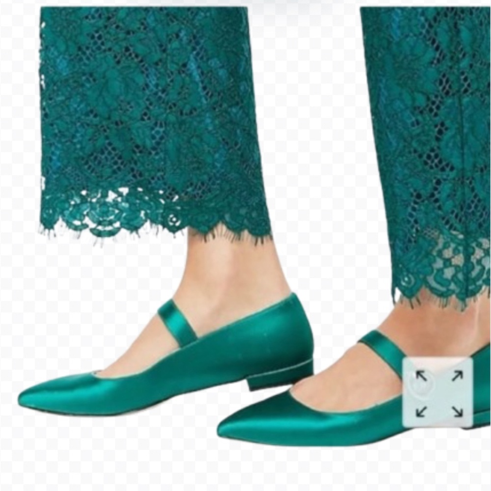 J. CREW Jade Mary Jane Satin W/ Buckle Pointed Toe Flats Size 9 - Picture 2 of 12